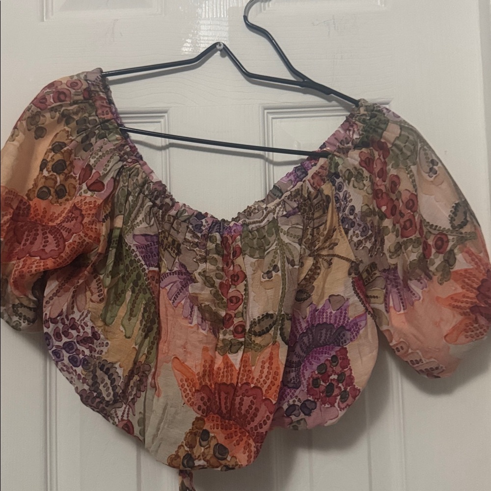 Zara Beige Floral Top